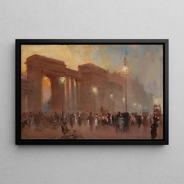 Summer evening, Sunday, Hyde Park Corner - George Hyde Pownall — framed artwork on a wall