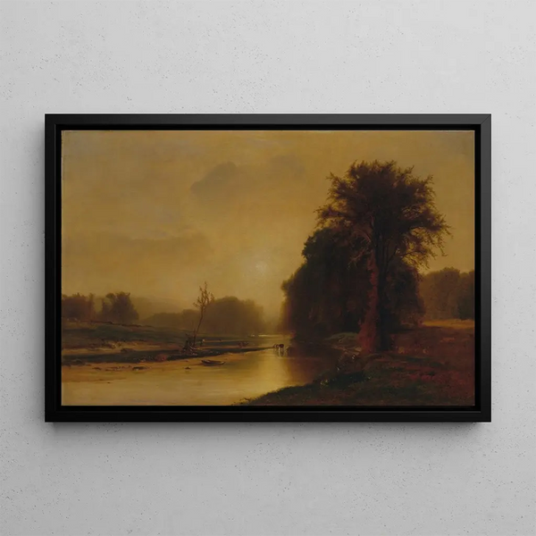 Autumn Prairies - George Inness — framed artwork on a wall