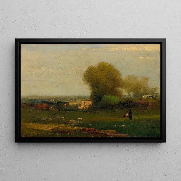 Near the old aqueduct, Campagna, Italy - George Inness — framed artwork on a wall