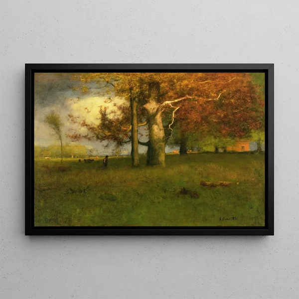 Early Autumn in Montclair - George Inness — framed artwork on a wall