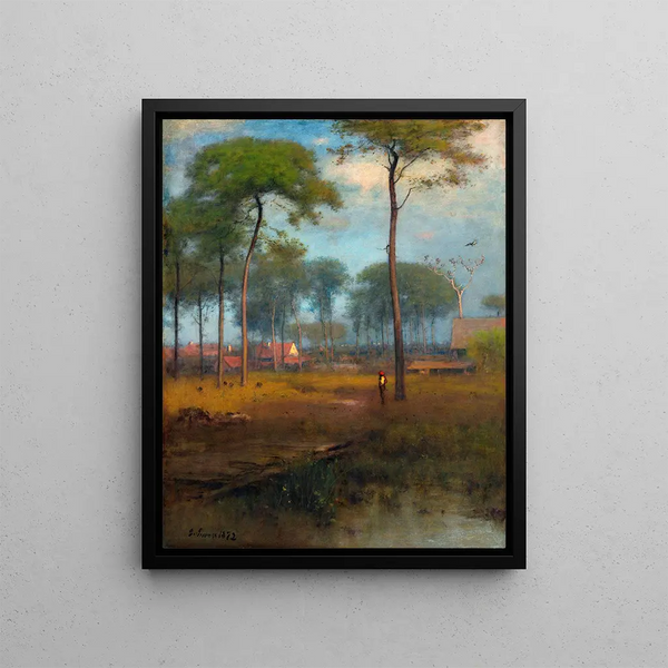 Tarpon Springs at dawn - George Inness — framed artwork on a wall