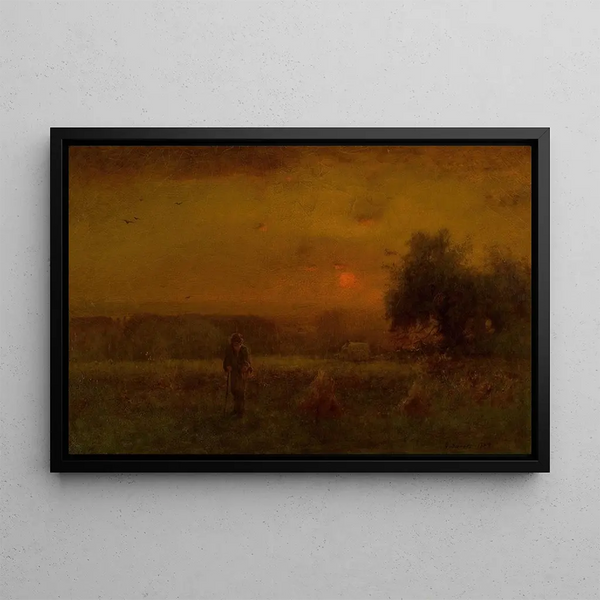 Evening Glow - George Inness — framed artwork on a wall