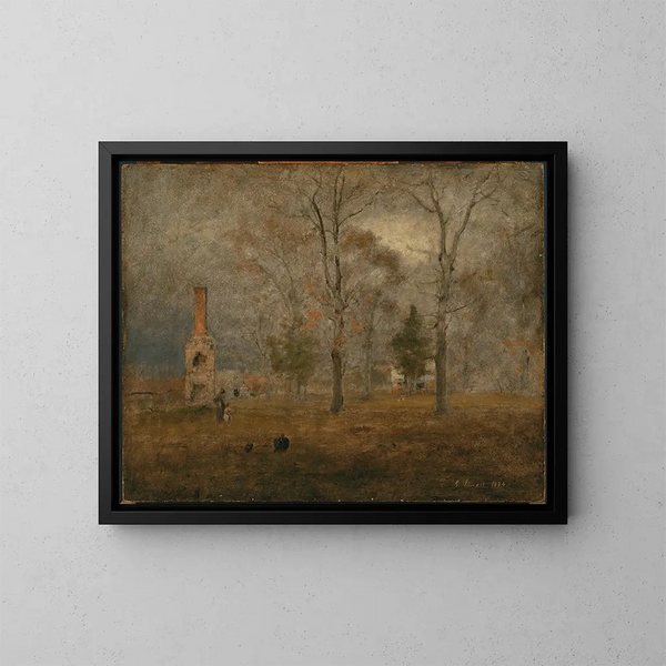 Gray Day at Goochland - George Inness — framed artwork on a wall