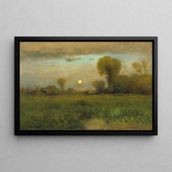 Harvest Moon - George Inness — framed artwork on a wall