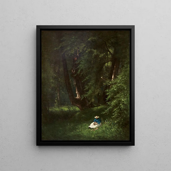 in the Woods - George Inness — framed artwork on a wall
