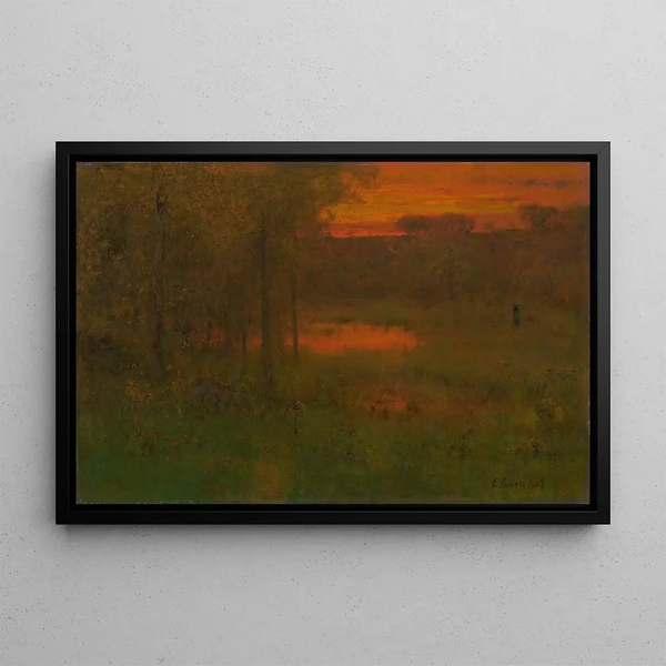 Landscape at Sunset - George Inness — framed artwork on a wall