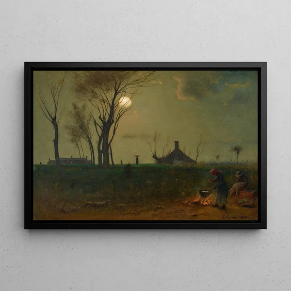 Virginian Moonlight Painting - George Inness — framed artwork on a wall