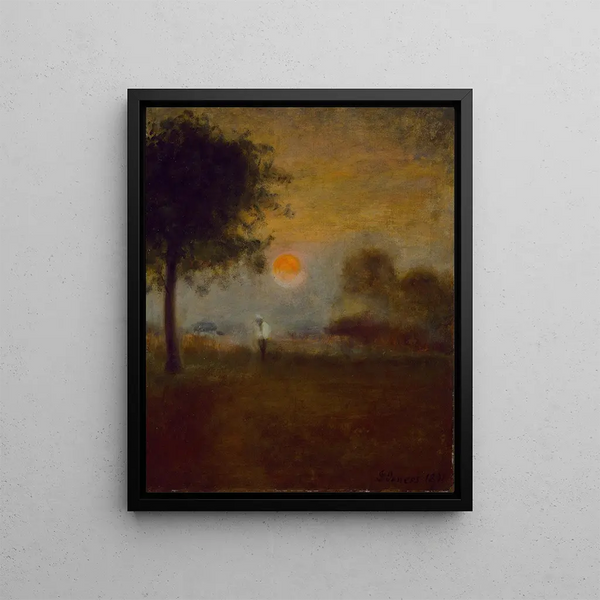 Moonrise Painting - George Inness — framed artwork on a wall