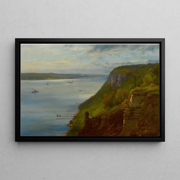 Hudson Cliffs Painting - George Inness — framed artwork on a wall