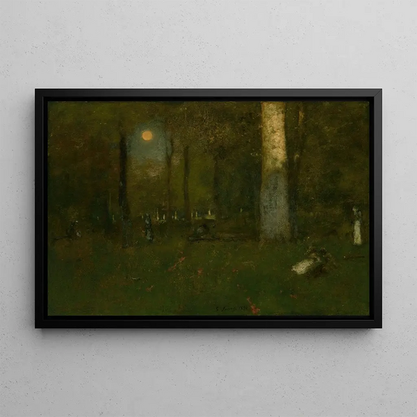 Picnic in the Woods Montclair New Jersey - George Inness — framed artwork on a wall