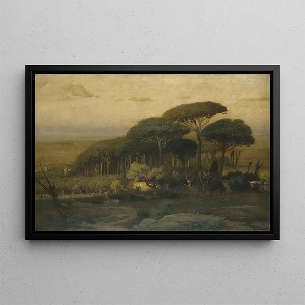 Pinède de la Villa Barberini - George Inness — framed artwork on a wall