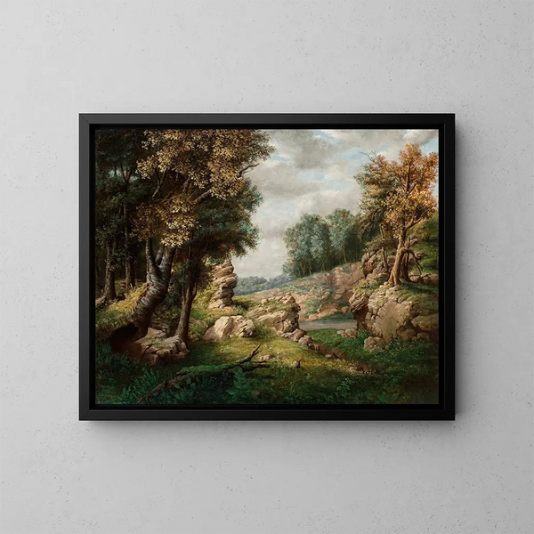 The Dell Rock near the village - George Inness — framed artwork on a wall