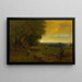 Berger et troupeau au coucher du soleil - George Inness — framed artwork on a wall