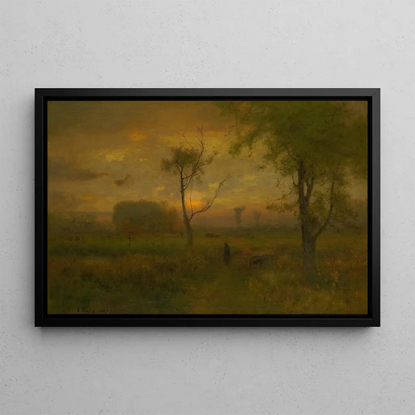 Sunrise Painting - George Inness — framed artwork on a wall