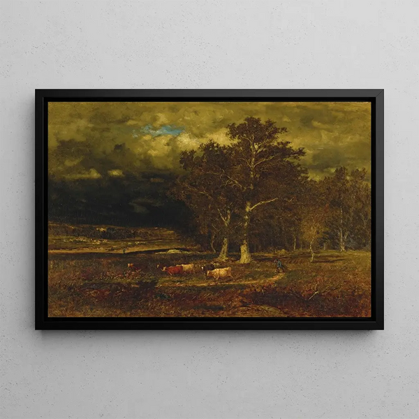 L'Orage approchant - George Inness — framed artwork on a wall