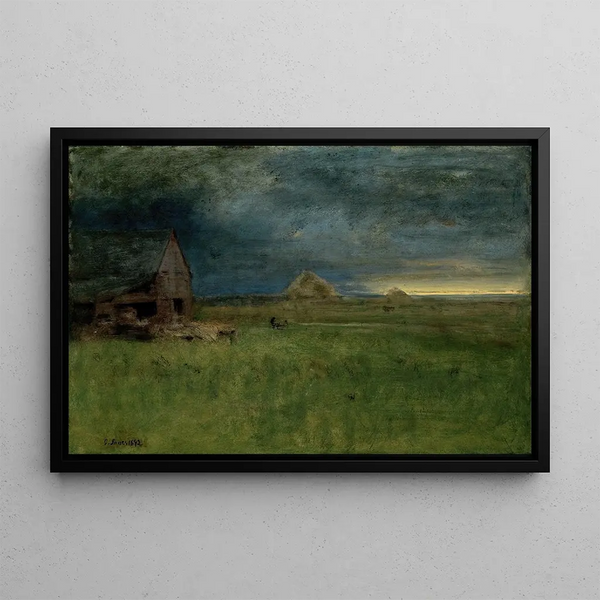 The Solitary Farm Nantucket - George Inness — framed artwork on a wall