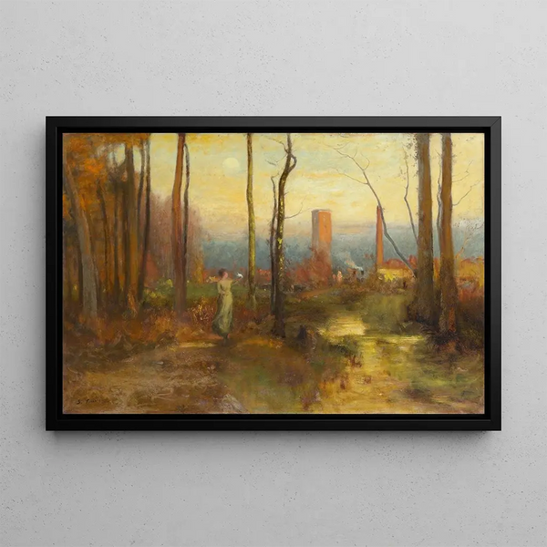 The Mill Stream, Montclair, New Jersey - George Inness — framed artwork on a wall