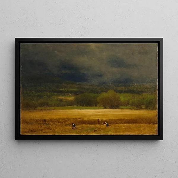 The Wheat Field - George Inness — framed artwork on a wall