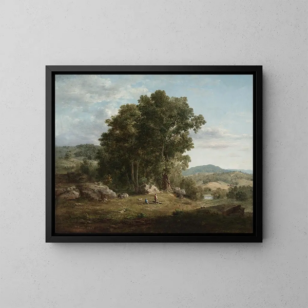 The Woodcutter - George Inness — framed artwork on a wall