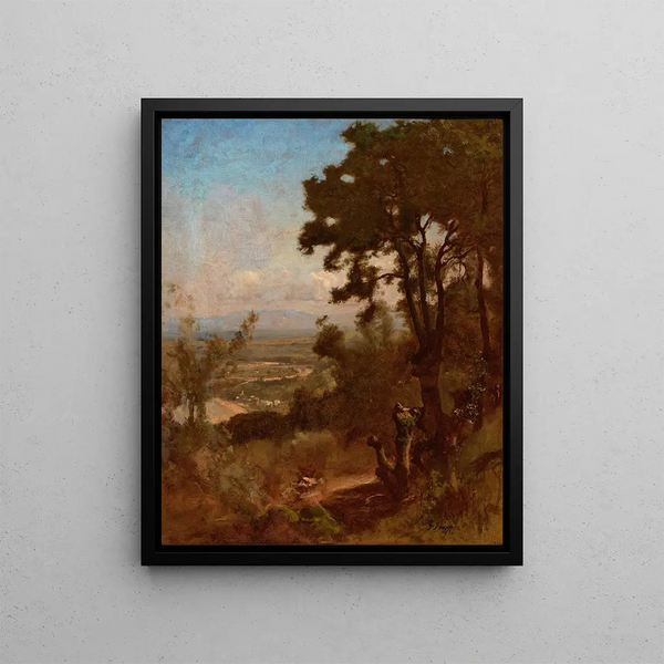 Valley near Perugia - George Inness — framed artwork on a wall