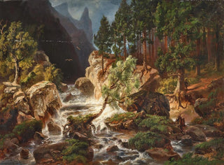 A tumultuous mountain stream - George Jabin — artwork view