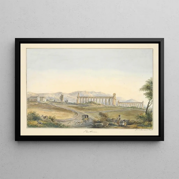 View of Paestum - George John Morant — framed artwork on a wall