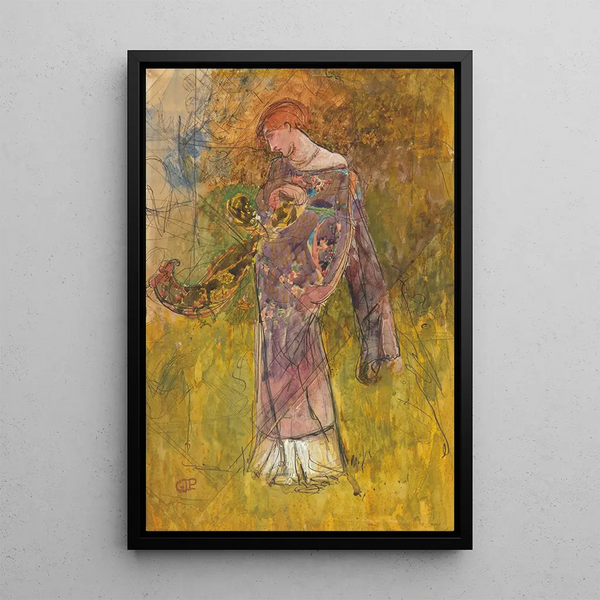 Hinda Lallah Rooke an étude - George John Pinwell — framed artwork on a wall