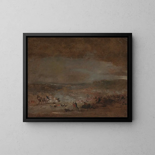 Study for the Battle of Waterloo - George Jones — framed artwork on a wall