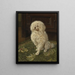 Caniche on a green rug - George L. Harrison — framed artwork on a wall