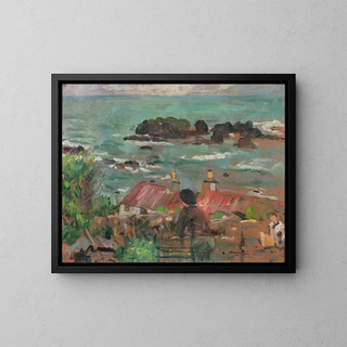 Above Largo Bay - George Leslie Hunter — framed artwork on a wall