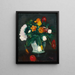 Flowers in a Vase and Apple - George Leslie Hunter — framed artwork on a wall