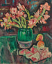 Glads in a Green Vase - George Leslie Hunter — artwork view