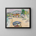 On the beach in the south of France - George Leslie Hunter — framed artwork on a wall