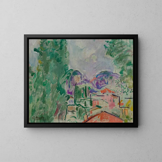 Toits du sud de la France - George Leslie Hunter — framed artwork on a wall