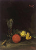 a still life of fruits and a wine glass - George Leslie Hunter — artwork view