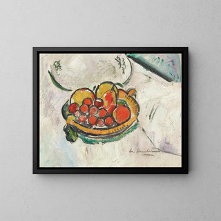 Nature morte avec un bol de fruits - George Leslie Hunter — framed artwork on a wall