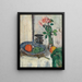 Still life with fruits and roses - George Leslie Hunter — framed artwork on a wall