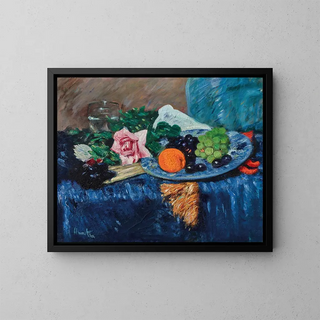 Nature morte avec des fruits - George Leslie Hunter — framed artwork on a wall