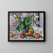 Tulips in a Blue Vase - George Leslie Hunter — framed artwork on a wall