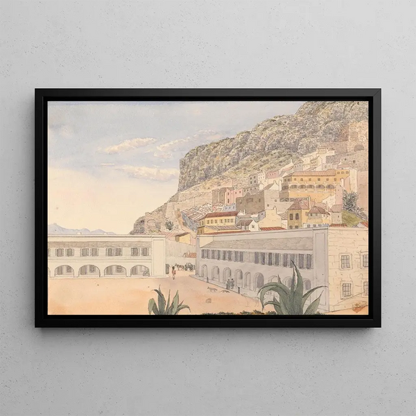 Quartiers des officiers et casernes de Gibraltar - George Lothian Hall — framed artwork on a wall