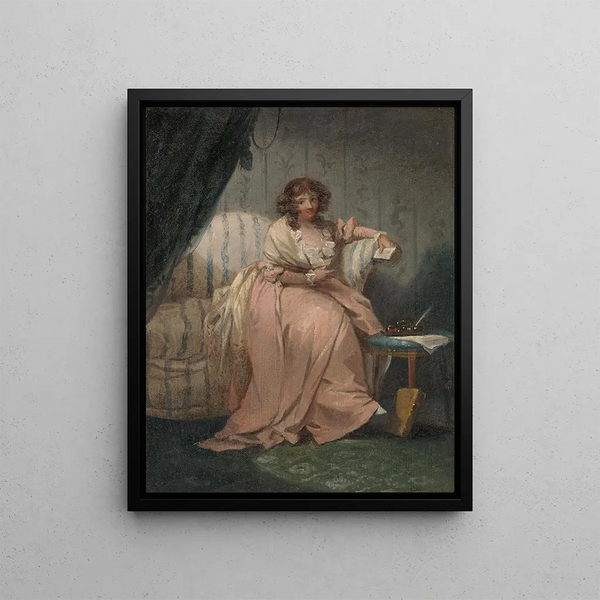 a woman called Anne, the artist's wife - George Morland — framed artwork on a wall