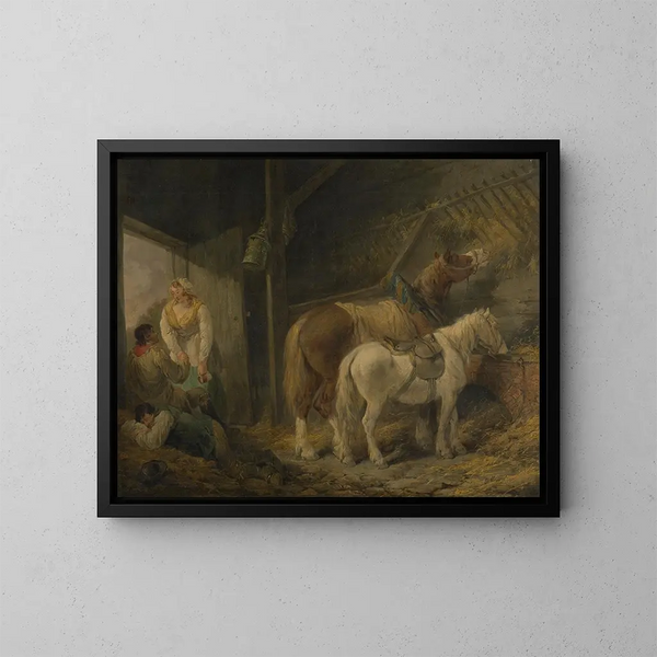 A stable of porters - George Morland — framed artwork on a wall