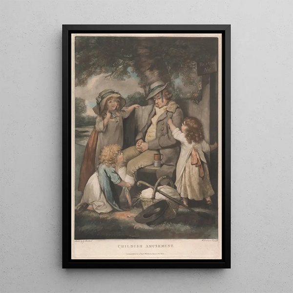 Amusement enfantin - George Morland — framed artwork on a wall