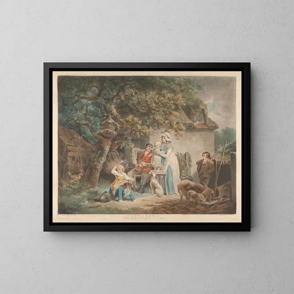 The peasants - George Morland — framed artwork on a wall