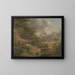 Hunting in hilly country - George Morland — framed artwork on a wall