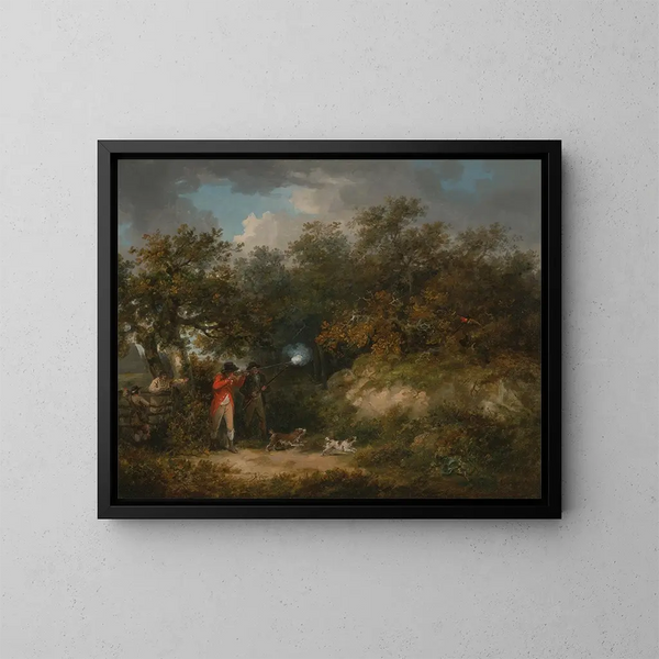 Hunting painting - George Morland — framed artwork on a wall