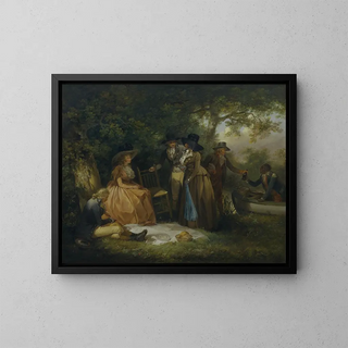 The Fishermen's Meal - George Morland — framed artwork on a wall