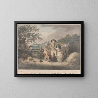 The Angry Farmer - George Morland — framed artwork on a wall