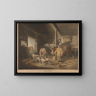 The First Morning of September - George Morland — framed artwork on a wall