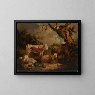The Shepherds' Rest - George Morland — framed artwork on a wall